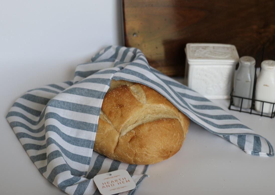 Handmade Sourdough Bread Bag: Keep Your Loaves Fresh in Style! | French Blue Stripe