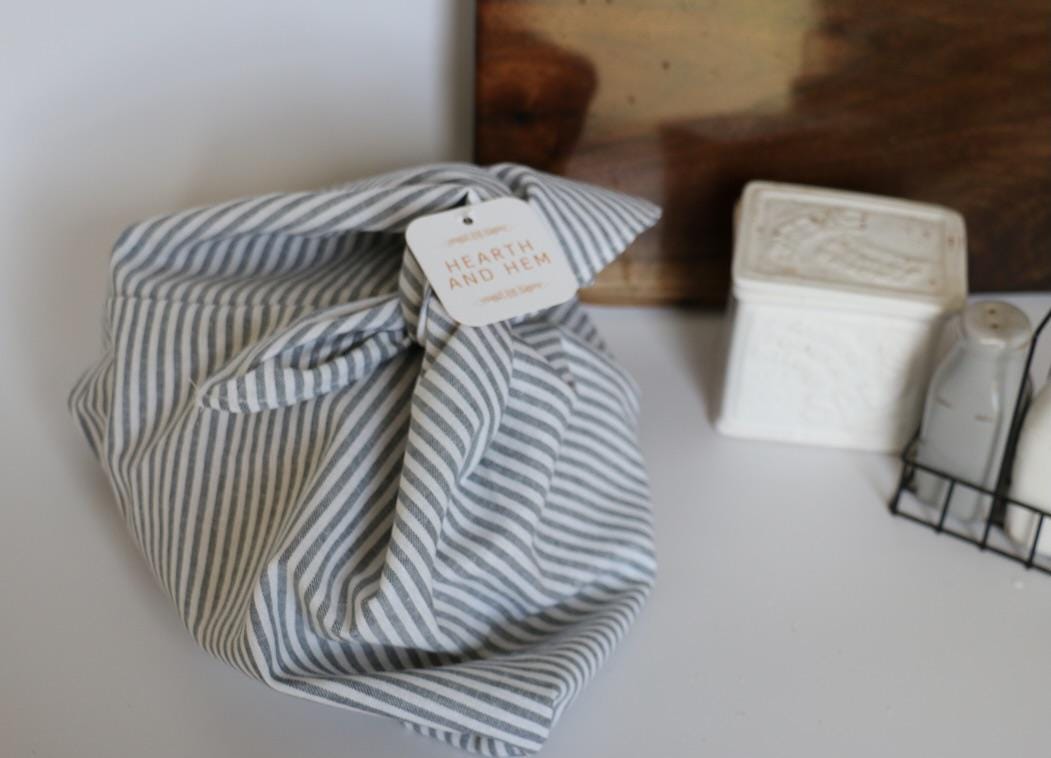 Handmade Sourdough Bread Bag: Keep Your Loaves Fresh in Style! | Blue Thin Striped