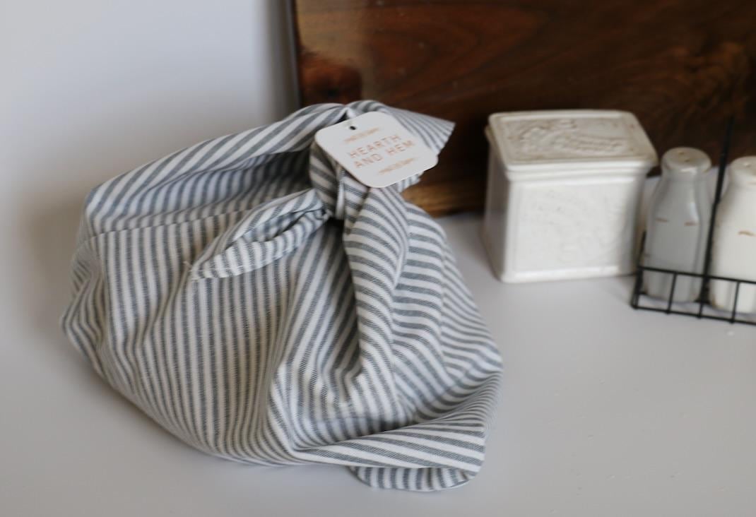 Handmade Sourdough Bread Bag: Keep Your Loaves Fresh in Style! | Blue Thin Striped