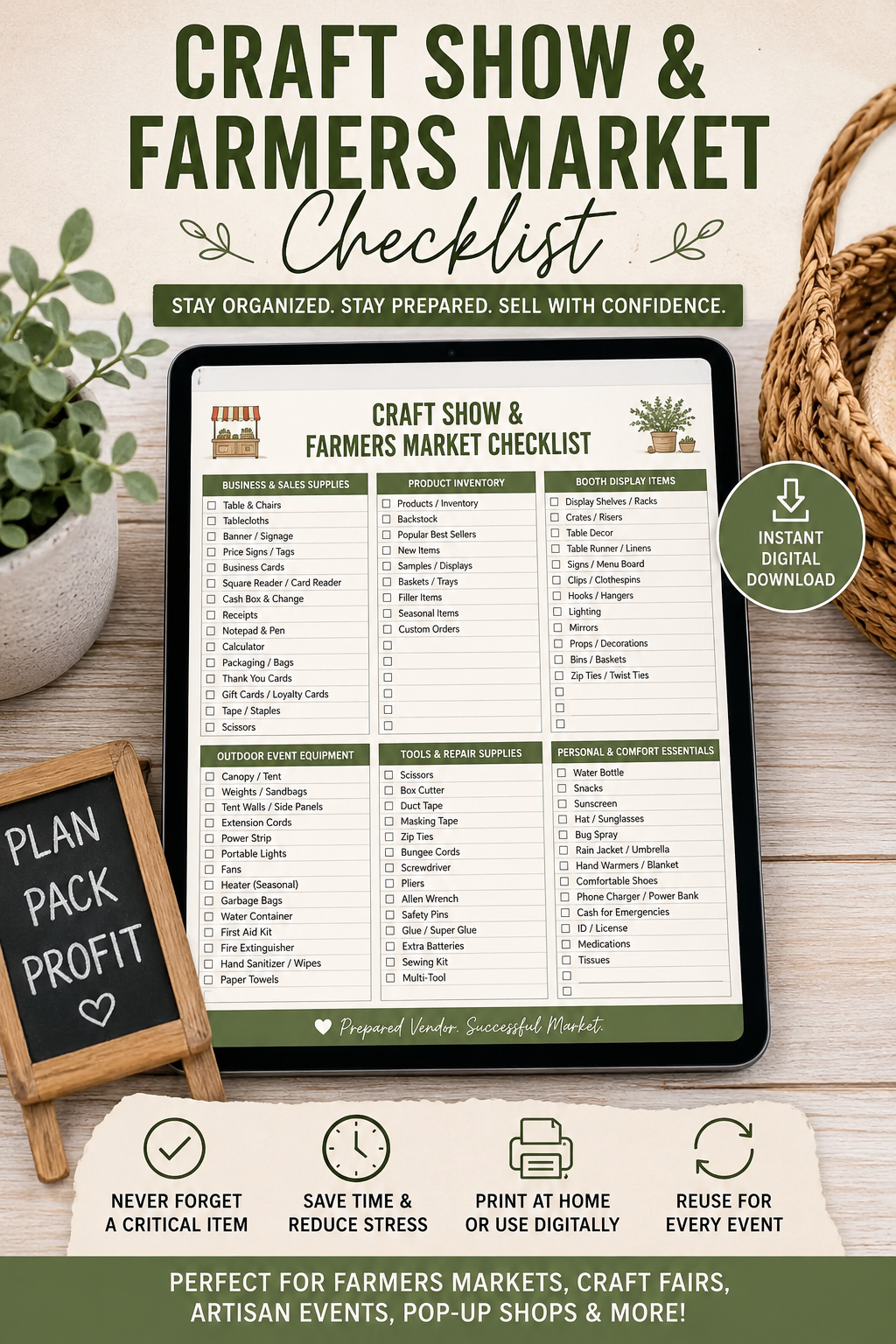 Craft Show & Farmers Market Checklist – Digital Download