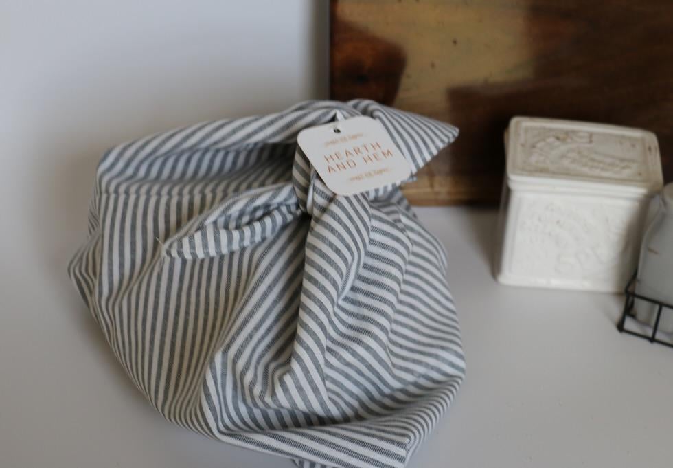 Handmade Sourdough Bread Bag: Keep Your Loaves Fresh in Style! | Blue Thin Striped