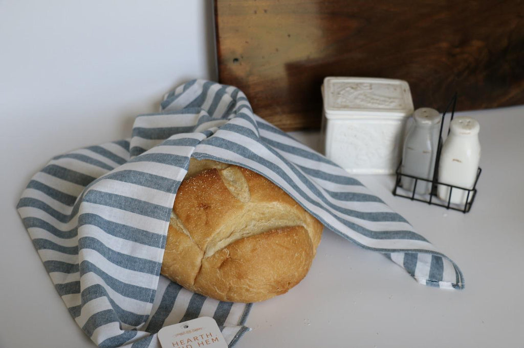 Handmade Sourdough Bread Bag: Keep Your Loaves Fresh in Style! | French Blue Stripe